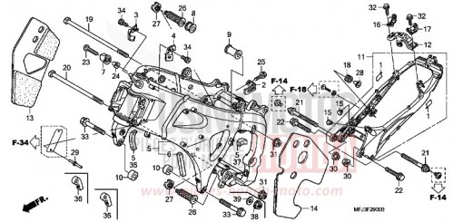 CARROSSERIE DE CHASSIS CBR600RR8 de 2008